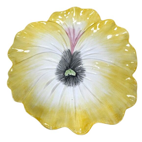 Vintage Fitz & Floyd April Flowers Pansy Salad Plates 7" Ceramic Lot of 4 Floral - Picture 5 of 9